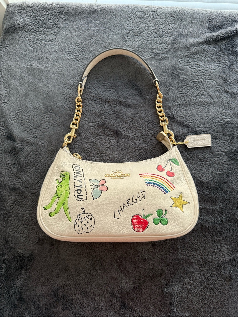Coach Teri Shoulder & Crossbody Bag With Sketch Print In Chalk Multi CAK17 rex - Picture 3 of 16